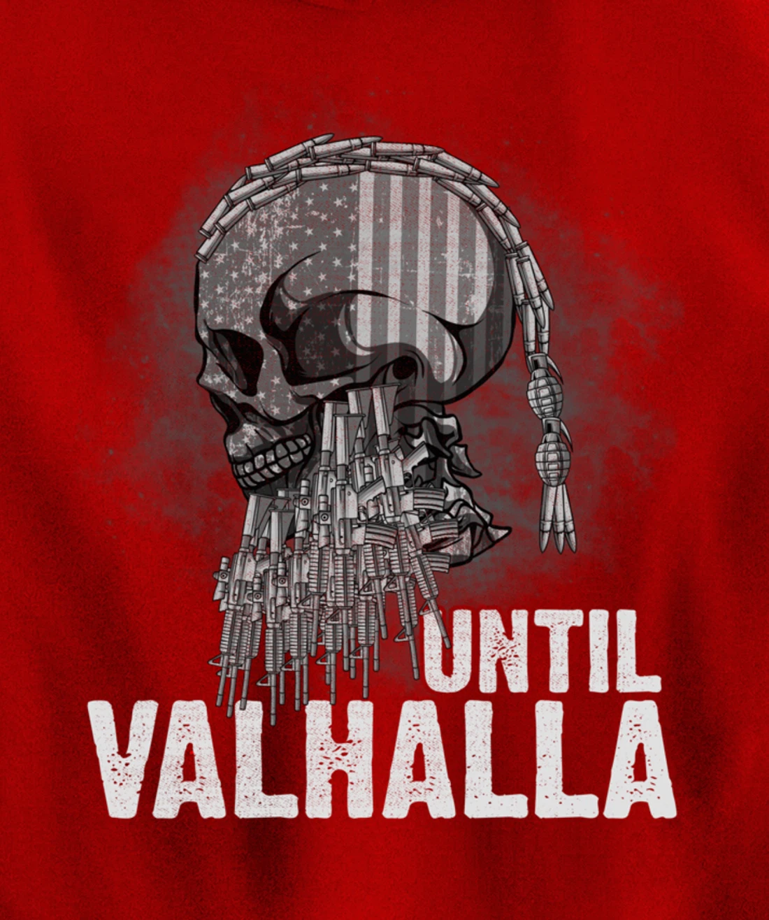 Until Valhalla Viking US Flag Vintage Shirt-Til Valhalla Pullover Hoodie