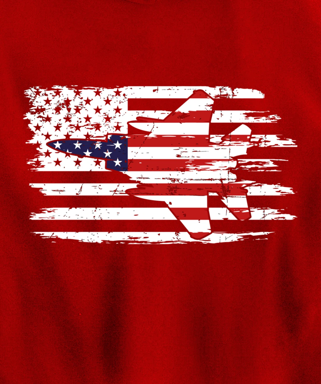 USA F-15 Jet Fighter Airplane Patriotic American Flag Pullover Hoodie