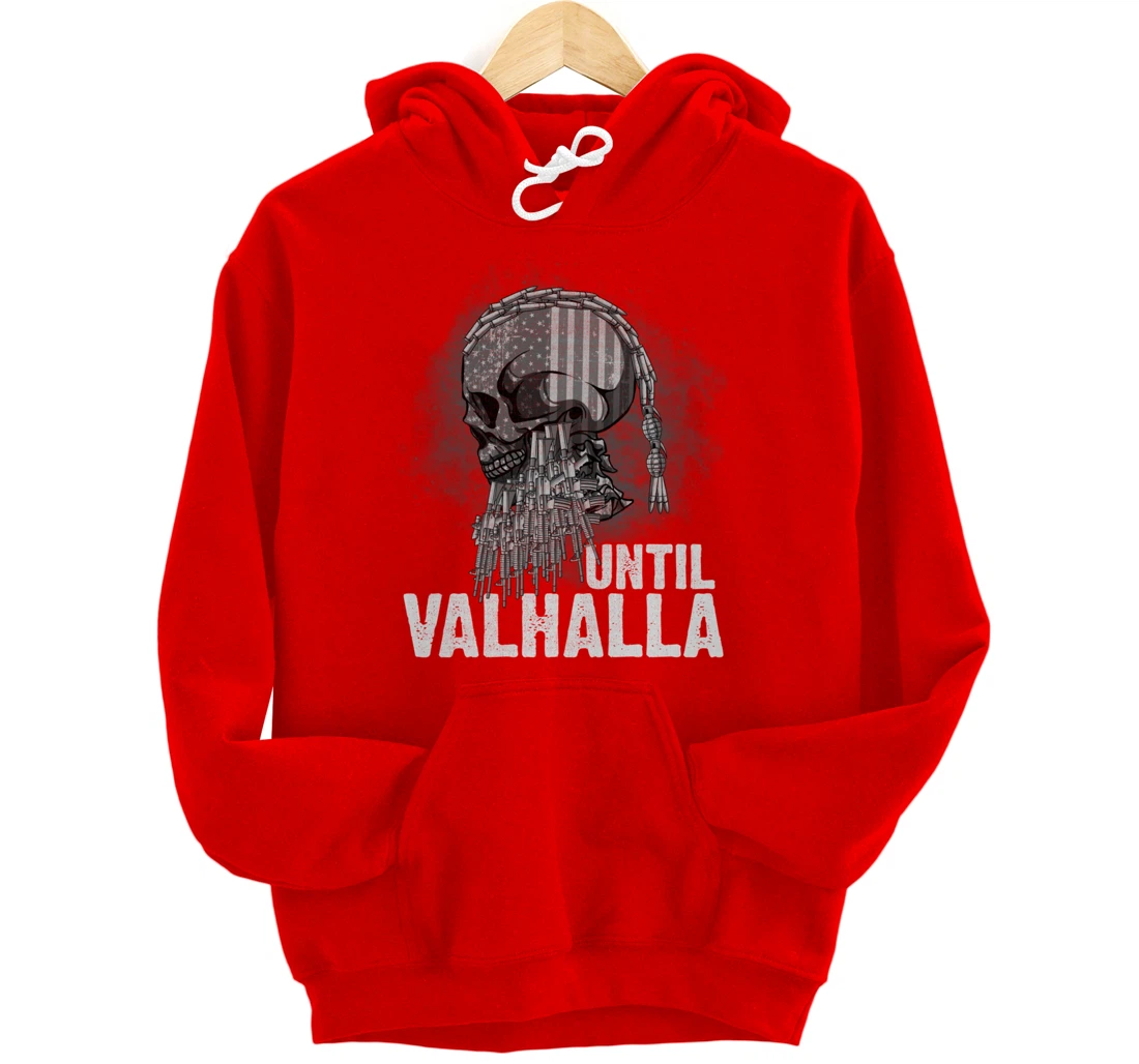 Until Valhalla Viking US Flag Vintage Shirt-Til Valhalla Pullover Hoodie