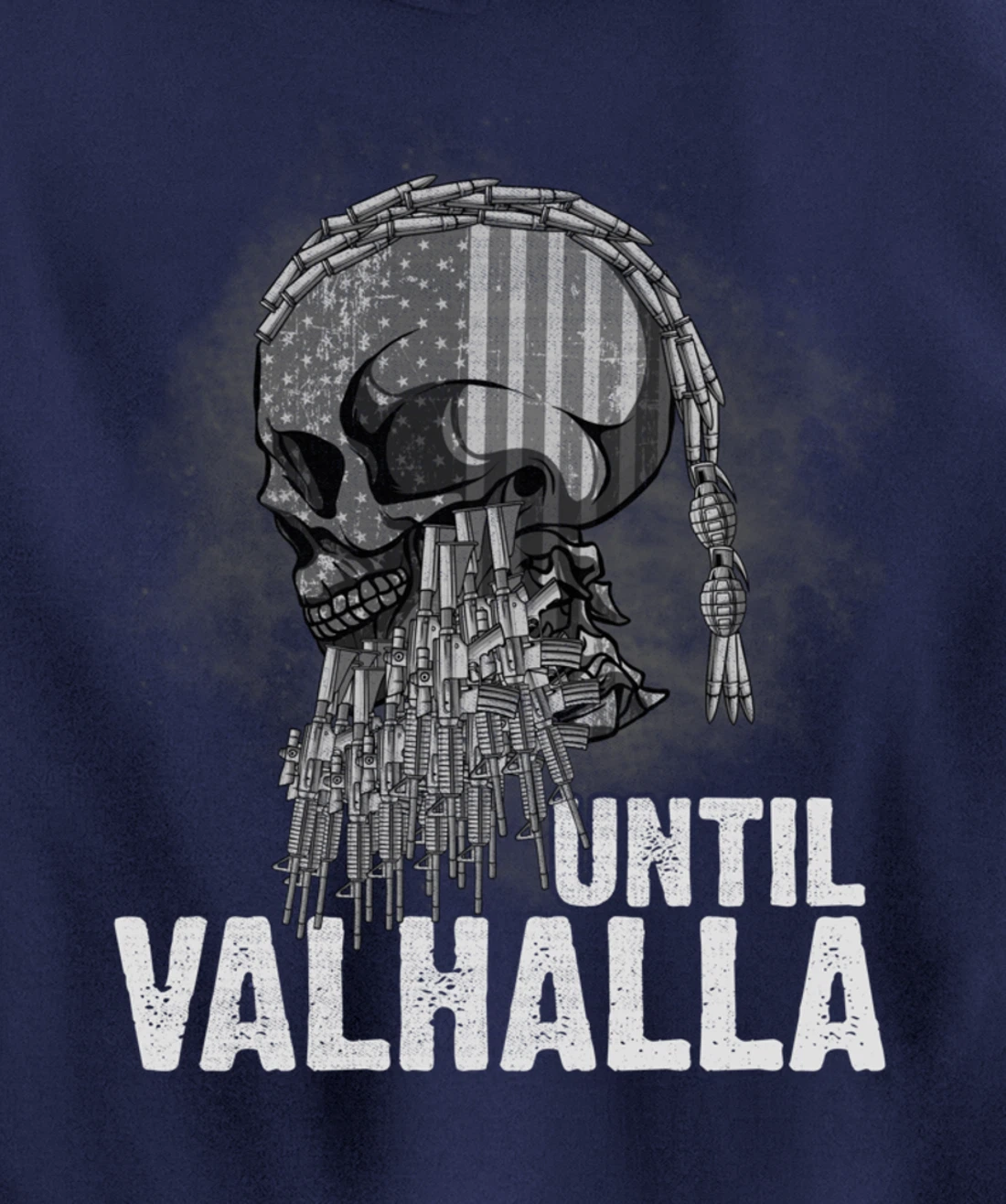 Until Valhalla Viking US Flag Vintage Shirt-Til Valhalla Pullover Hoodie
