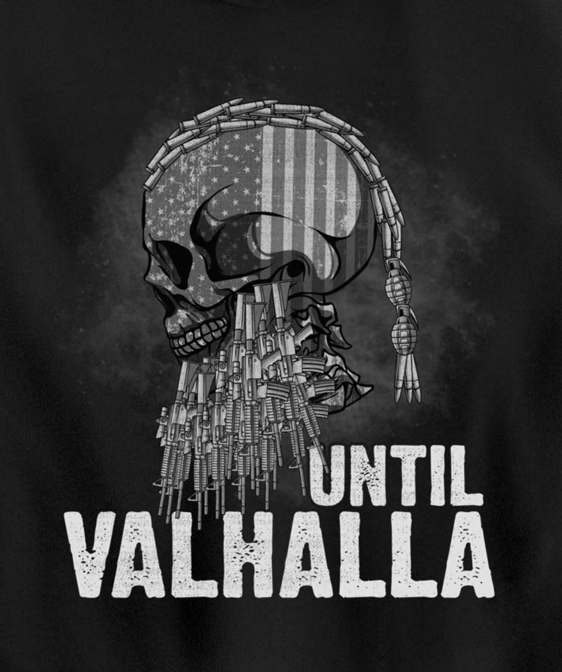 Until Valhalla Viking US Flag Vintage Shirt-Til Valhalla Pullover Hoodie