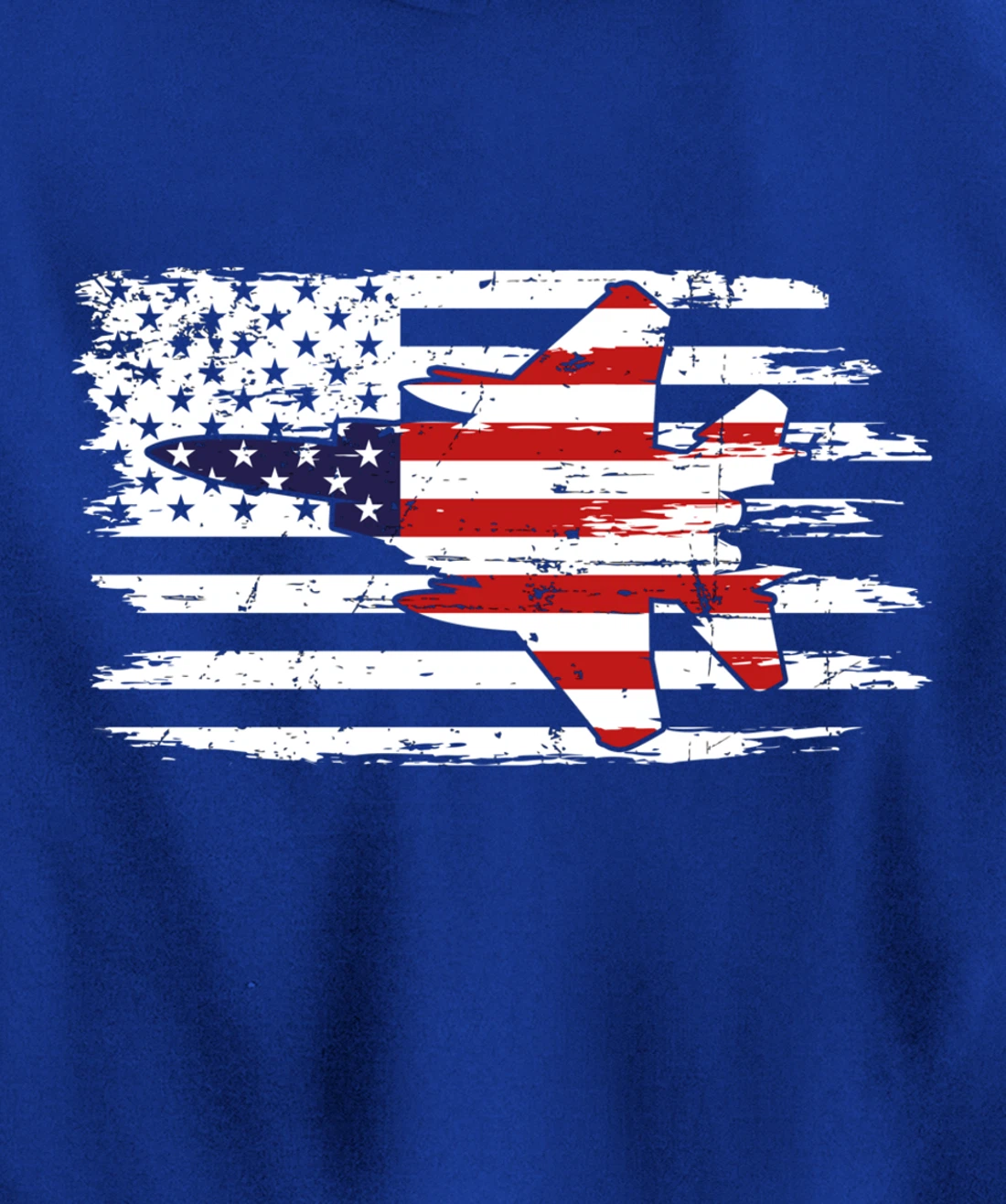 USA F-15 Jet Fighter Airplane Patriotic American Flag Pullover Hoodie