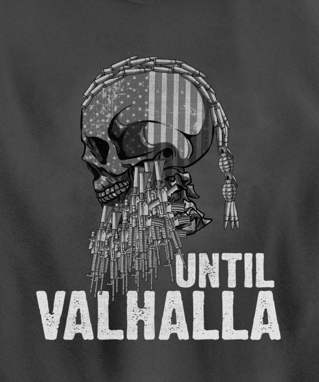Until Valhalla Viking US Flag Vintage Shirt-Til Valhalla Pullover Hoodie