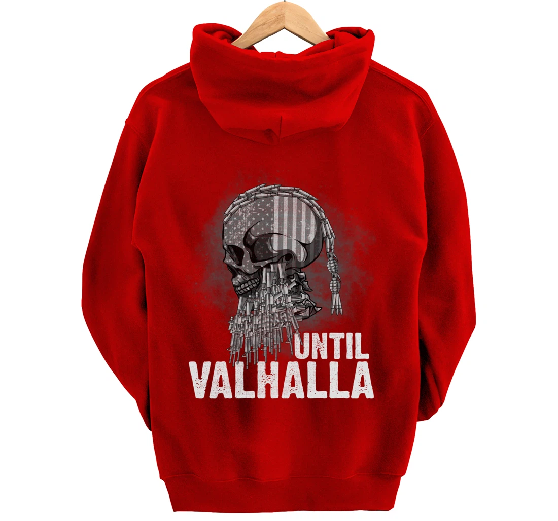 Until Valhalla Viking US Flag Vintage Shirt-Til Valhalla Pullover Hoodie