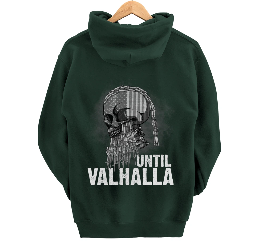 Until Valhalla Viking US Flag Vintage Shirt-Til Valhalla Pullover Hoodie