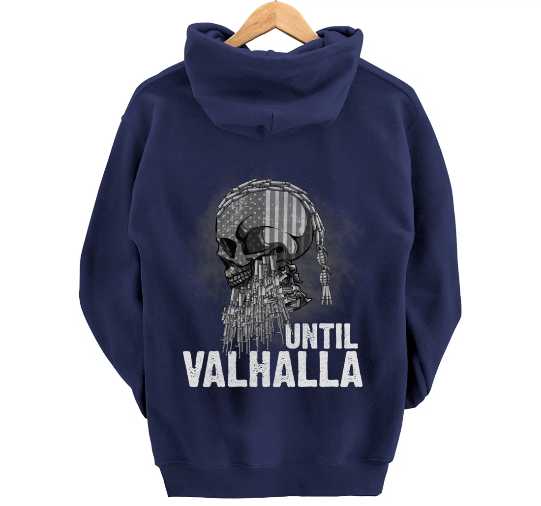 Until Valhalla Viking US Flag Vintage Shirt-Til Valhalla Pullover Hoodie