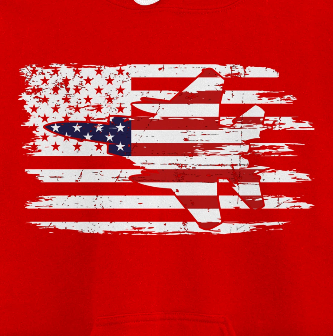 USA F-15 Jet Fighter Airplane Patriotic American Flag Pullover Hoodie