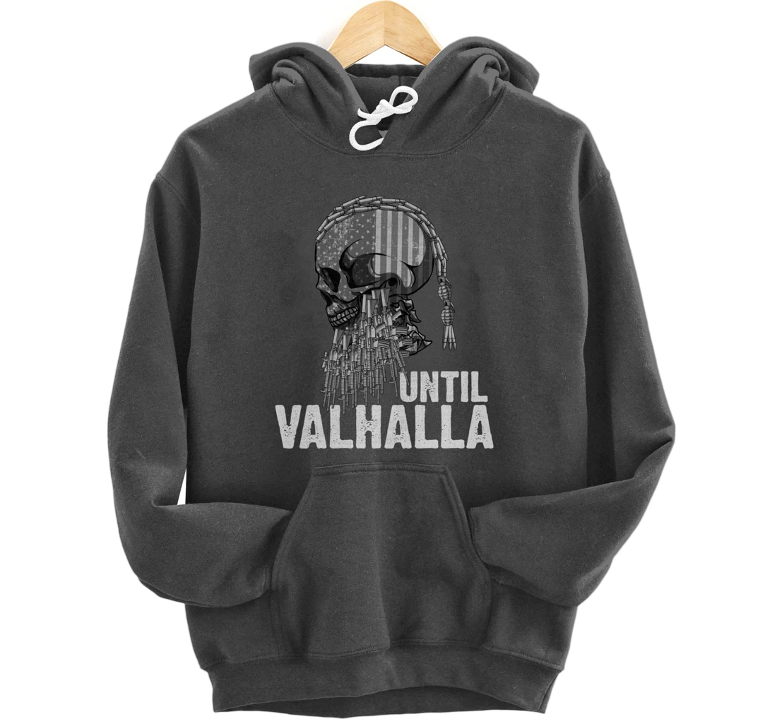 Until Valhalla Viking US Flag Vintage Shirt-Til Valhalla Pullover Hoodie