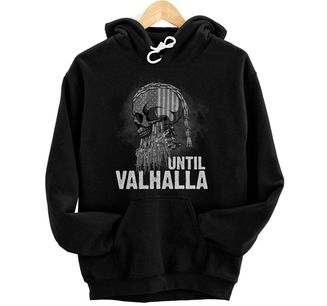 Until Valhalla Viking US Flag Vintage Shirt-Til Valhalla Pullover Hoodie