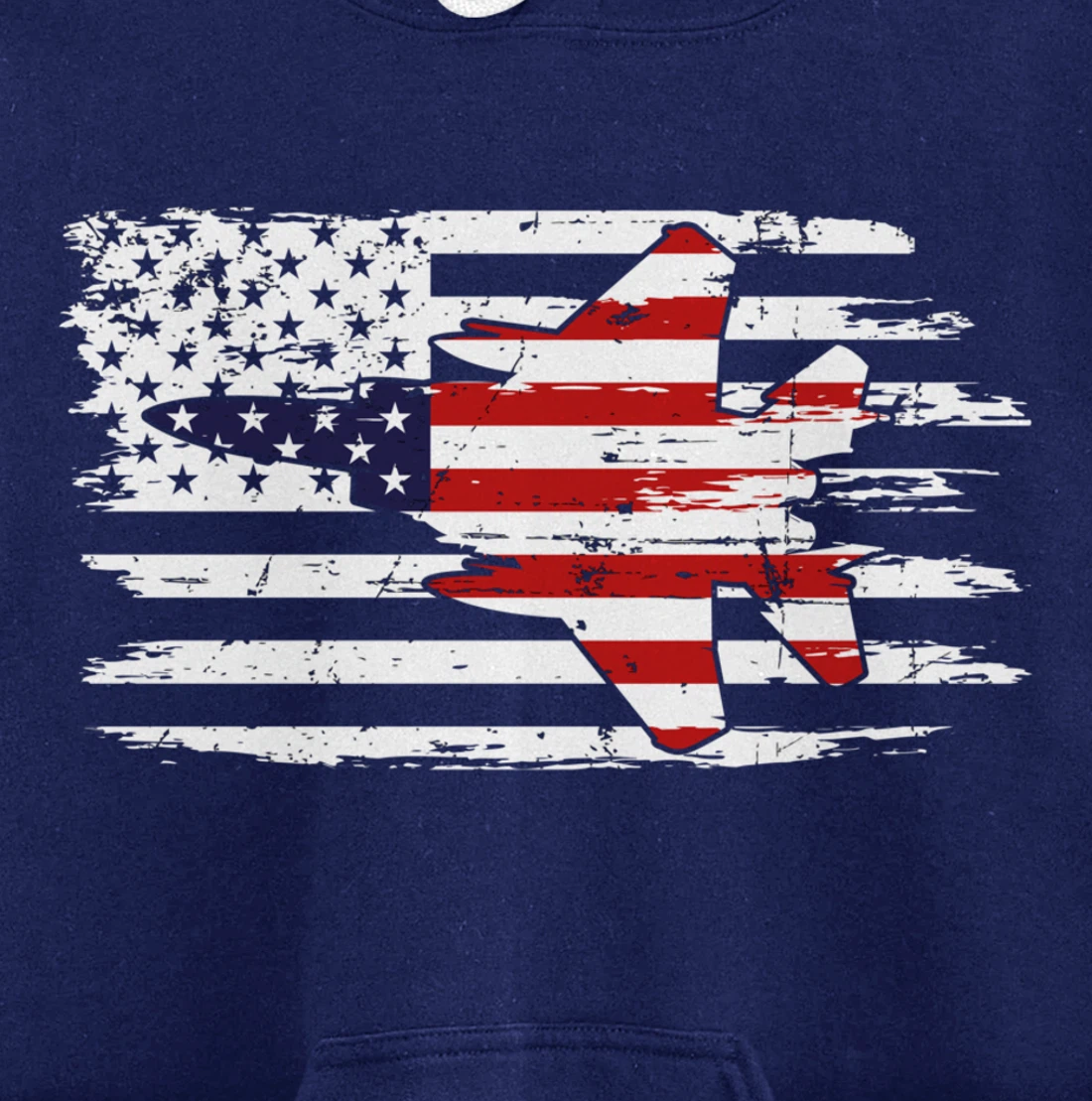 USA F-15 Jet Fighter Airplane Patriotic American Flag Pullover Hoodie