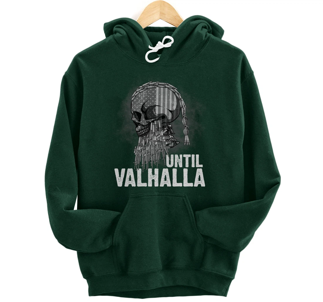 Until Valhalla Viking US Flag Vintage Shirt-Til Valhalla Pullover Hoodie