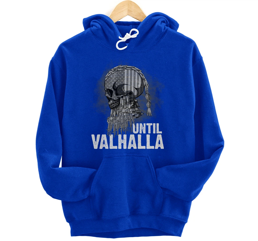 Until Valhalla Viking US Flag Vintage Shirt-Til Valhalla Pullover Hoodie