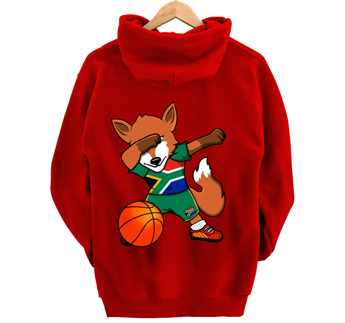 Dabbing Fox South Africa Basketball Fans Jersey Flag Sport Pullover Hoodie