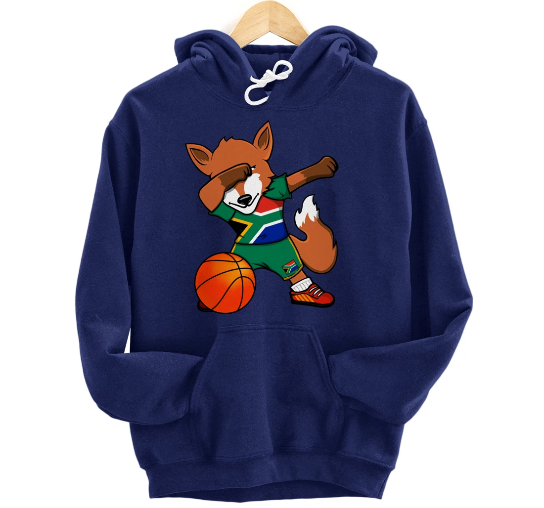 Dabbing Fox South Africa Basketball Fans Jersey Flag Sport Pullover Hoodie