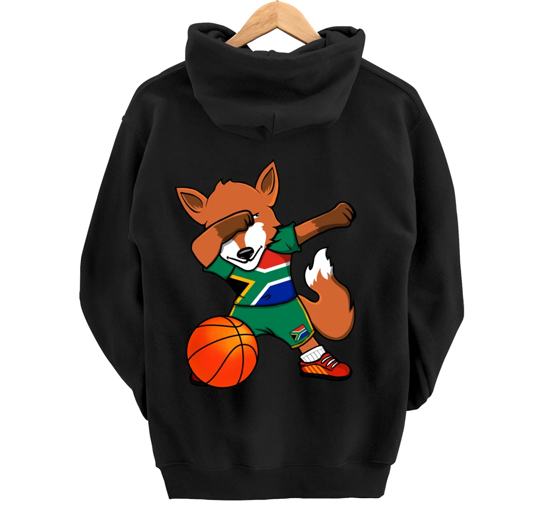 Dabbing Fox South Africa Basketball Fans Jersey Flag Sport Pullover Hoodie