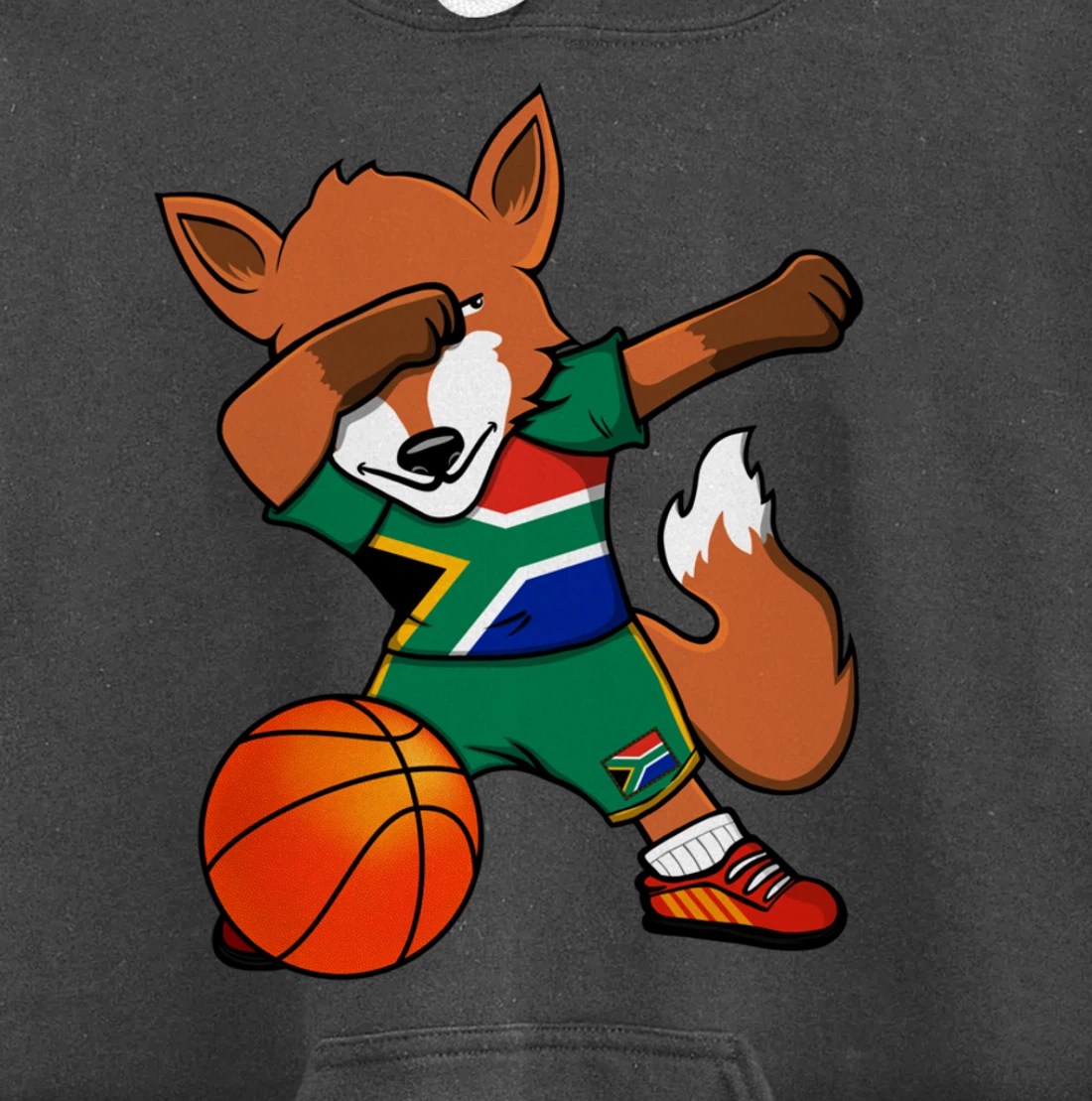 Dabbing Fox South Africa Basketball Fans Jersey Flag Sport Pullover Hoodie
