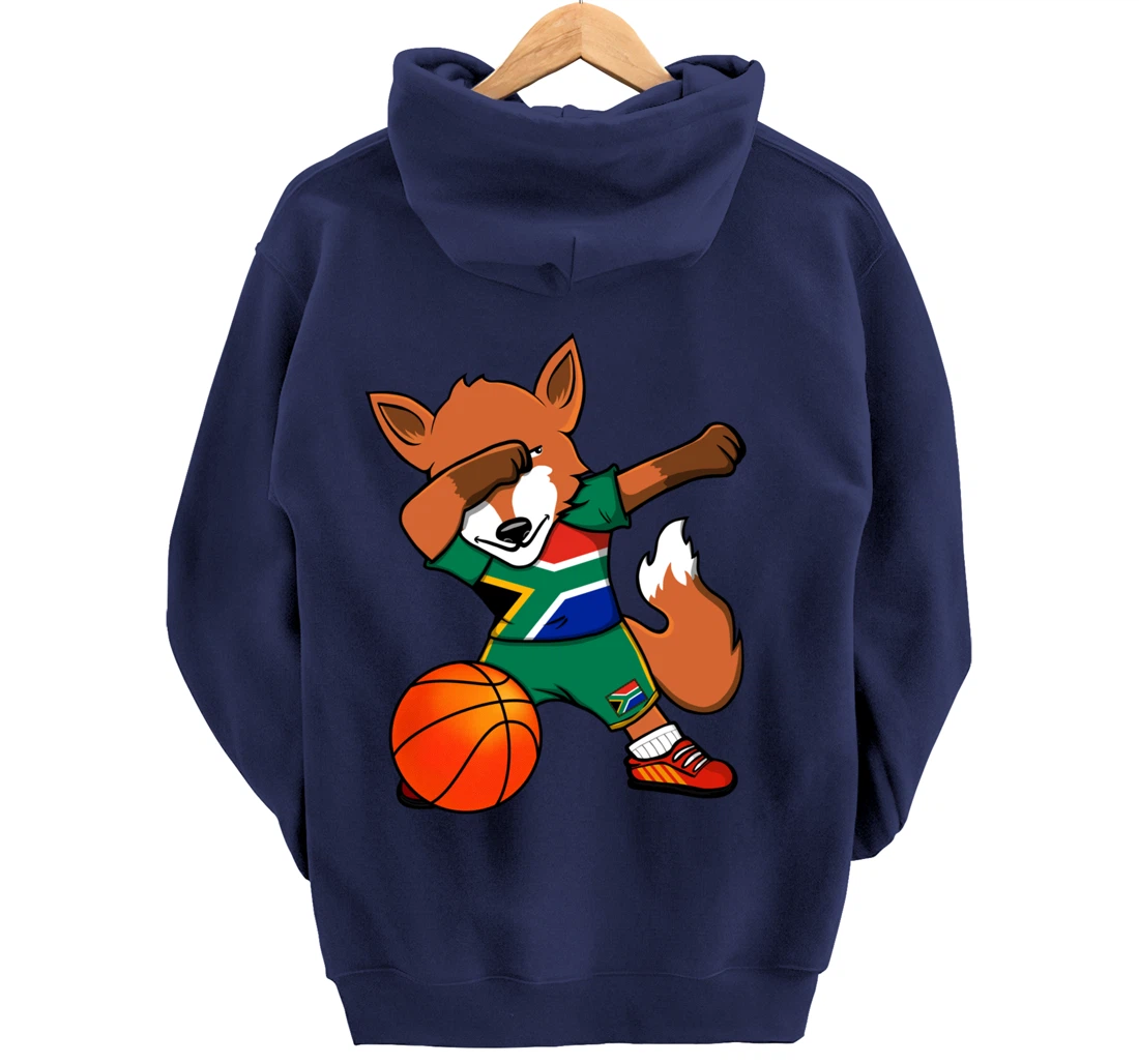 Dabbing Fox South Africa Basketball Fans Jersey Flag Sport Pullover Hoodie
