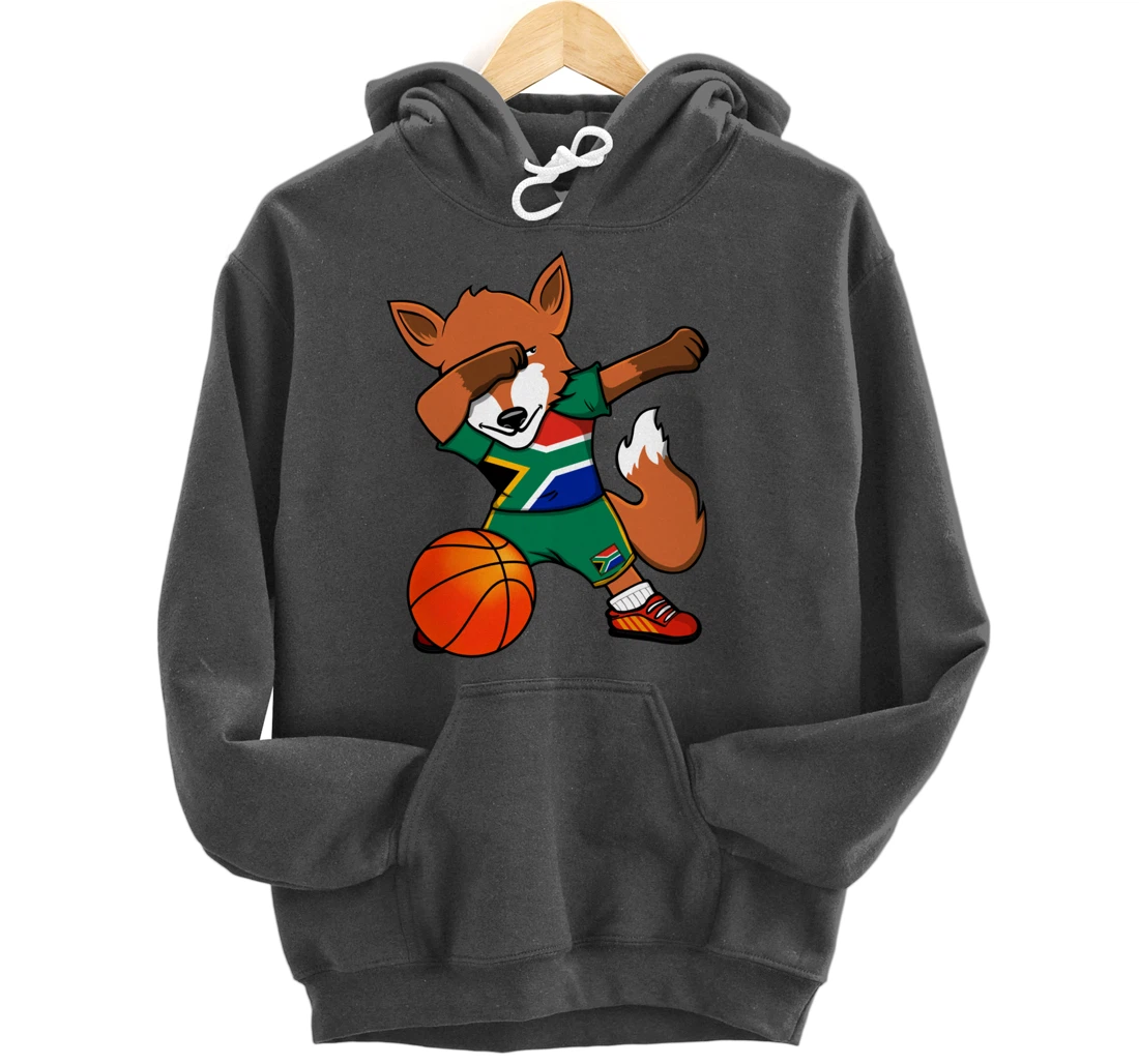 Dabbing Fox South Africa Basketball Fans Jersey Flag Sport Pullover Hoodie