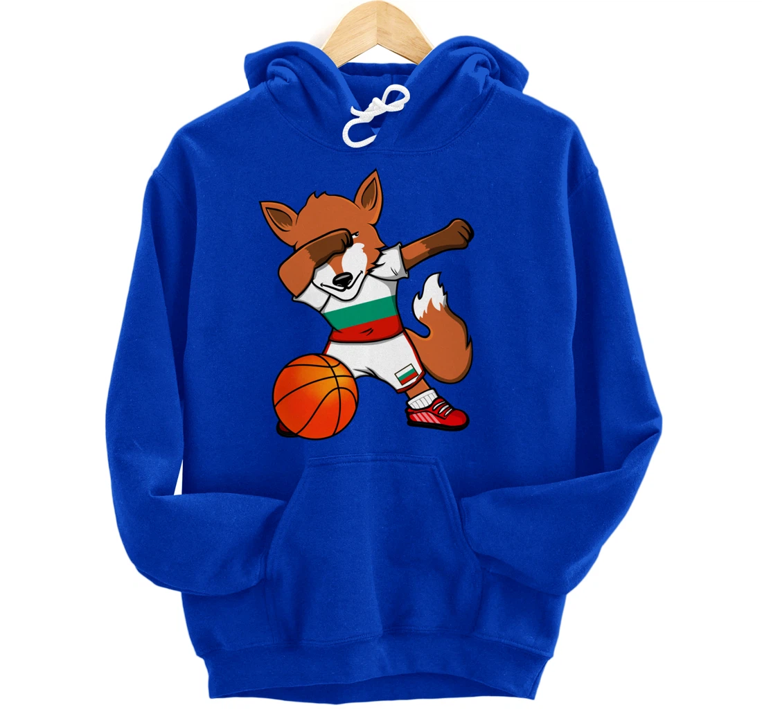 Dabbing Fox Bulgaria Basketball Fans Jersey Bulgarian Flag Pullover Hoodie