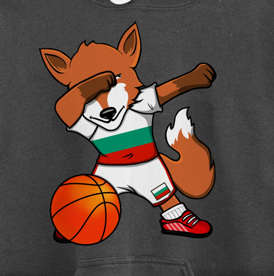 Dabbing Fox Bulgaria Basketball Fans Jersey Bulgarian Flag Pullover Hoodie