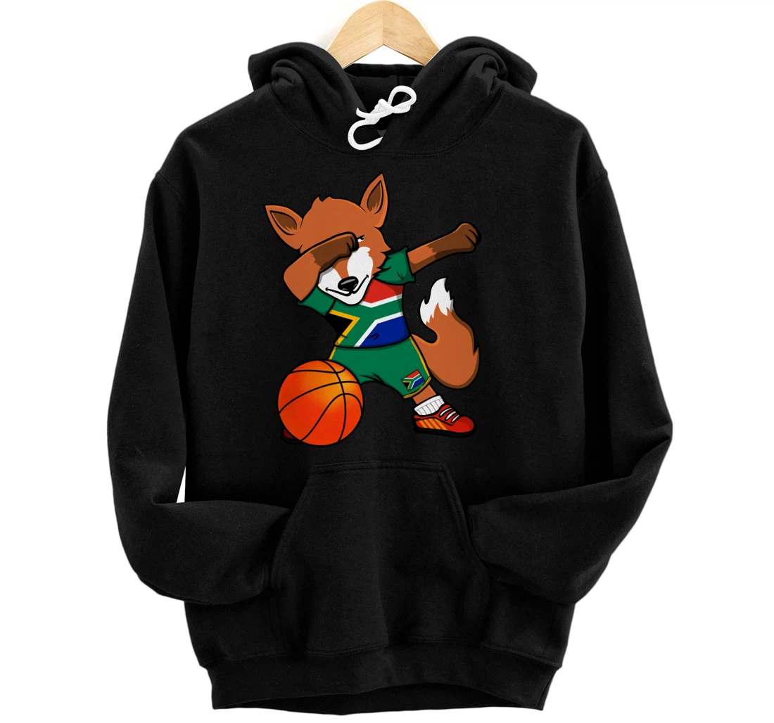 Dabbing Fox South Africa Basketball Fans Jersey Flag Sport Pullover Hoodie