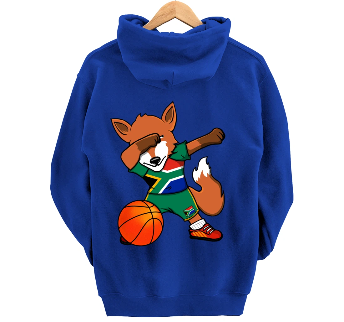 Dabbing Fox South Africa Basketball Fans Jersey Flag Sport Pullover Hoodie