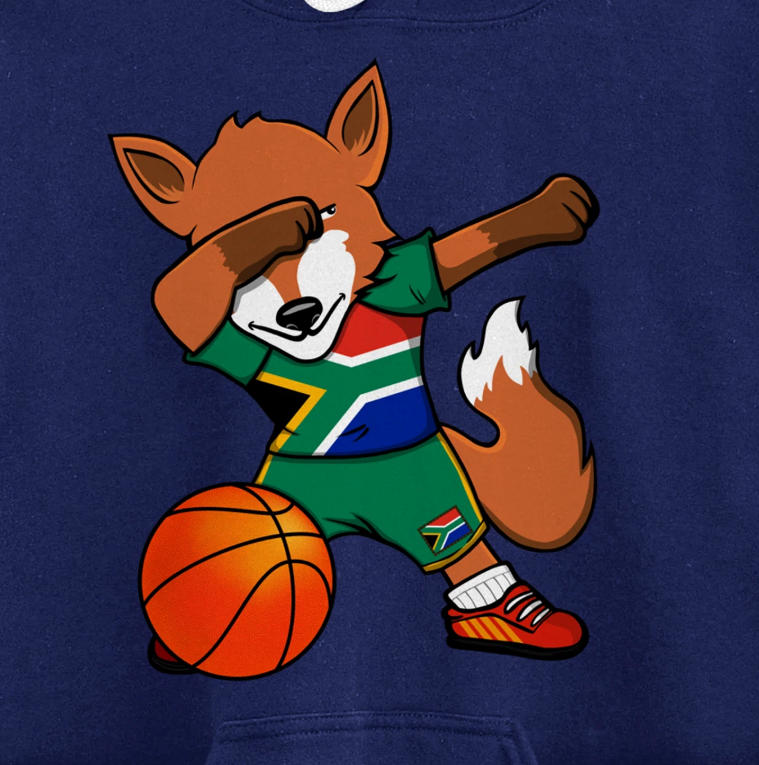 Dabbing Fox South Africa Basketball Fans Jersey Flag Sport Pullover Hoodie