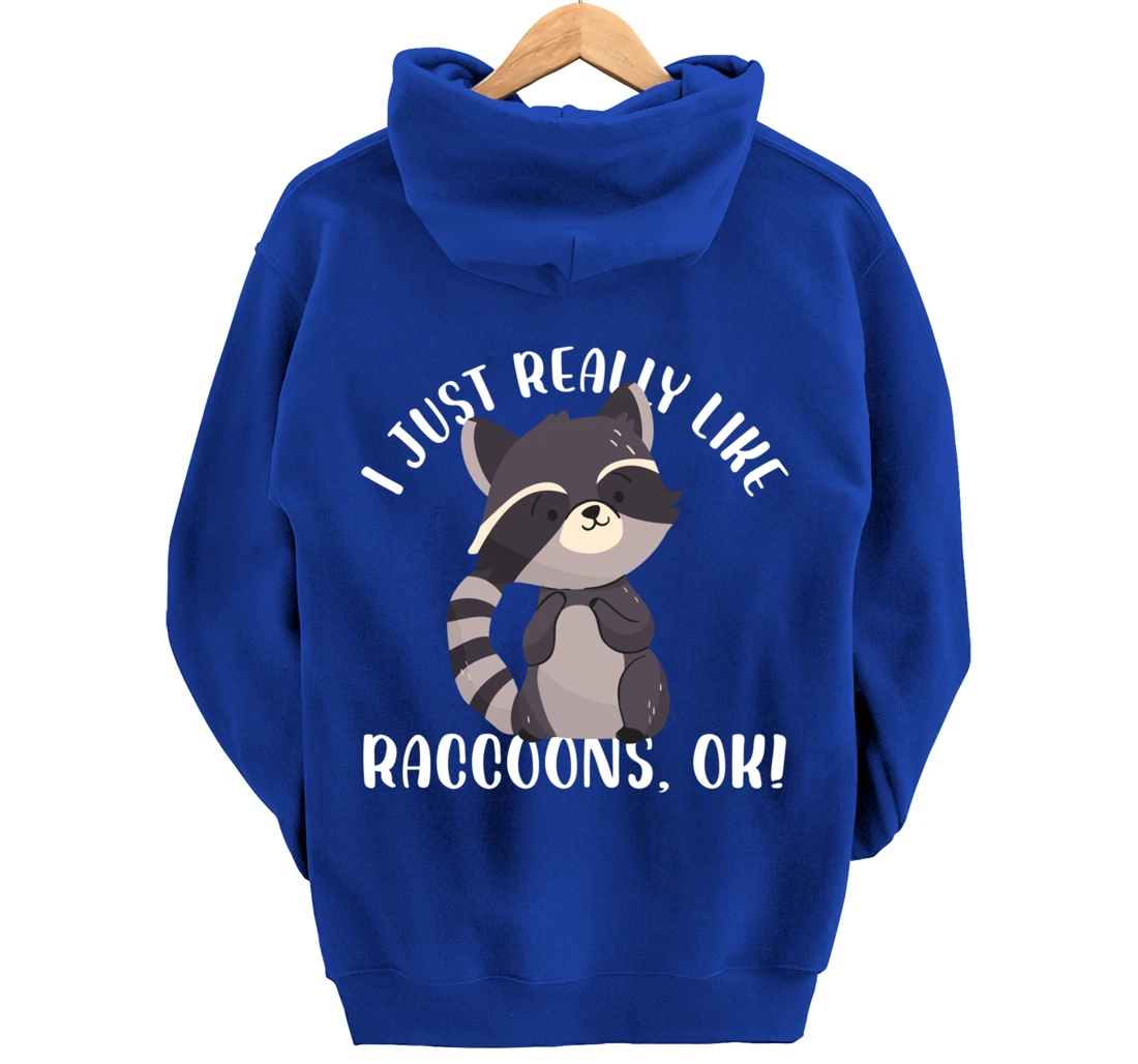 I Just Really Like Raccoons Ok Funny Raccoon Lover Design Pullover Hoodie