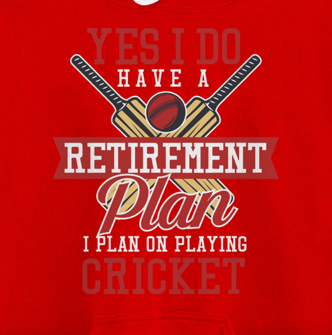 Yes I Have A Retirement Plan I Plan On Playing Cricket Pullover Hoodie
