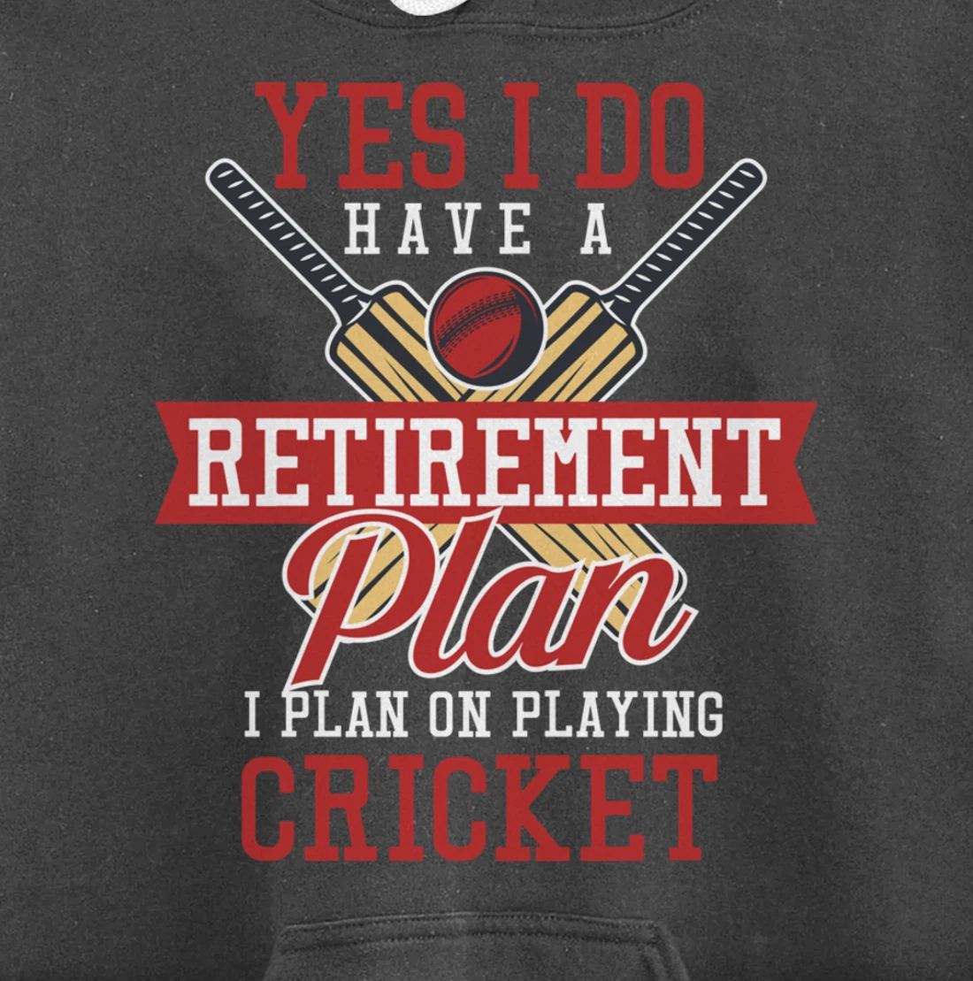 Yes I Have A Retirement Plan I Plan On Playing Cricket Pullover Hoodie