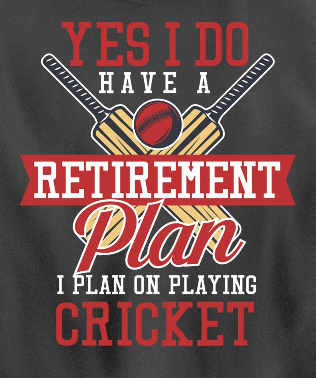 Yes I Have A Retirement Plan I Plan On Playing Cricket Pullover Hoodie
