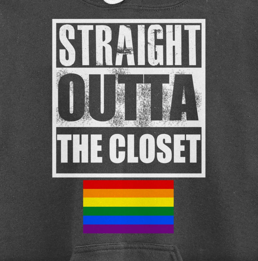 Straight Outta The Closer GAY Rainbow Flag Pullover Hoodie