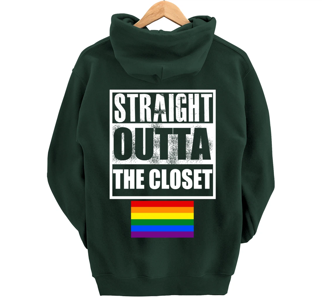 Straight Outta The Closer GAY Rainbow Flag Pullover Hoodie