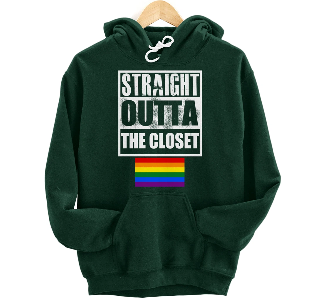 Straight Outta The Closer GAY Rainbow Flag Pullover Hoodie