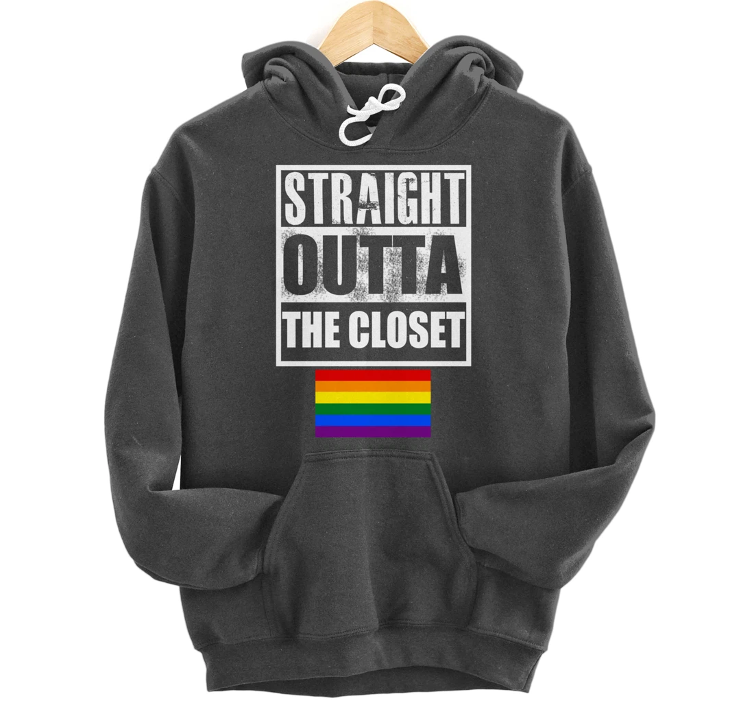 Straight Outta The Closer GAY Rainbow Flag Pullover Hoodie