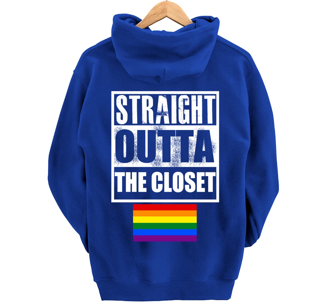Straight Outta The Closer GAY Rainbow Flag Pullover Hoodie