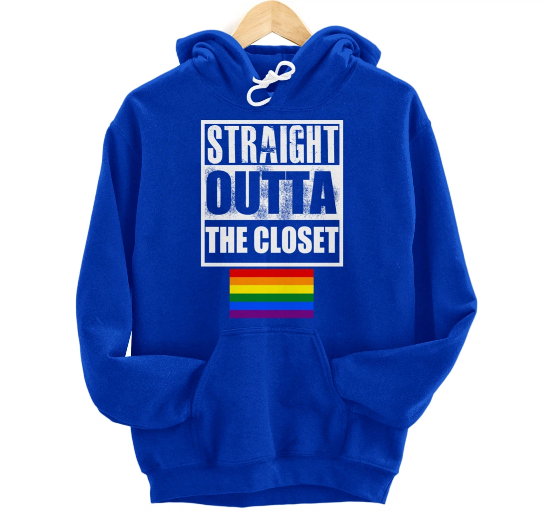 Straight Outta The Closer GAY Rainbow Flag Pullover Hoodie