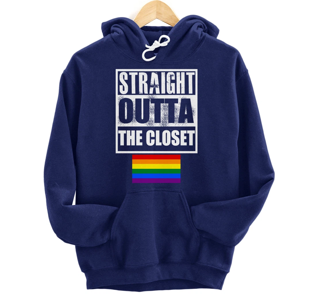 Straight Outta The Closer GAY Rainbow Flag Pullover Hoodie