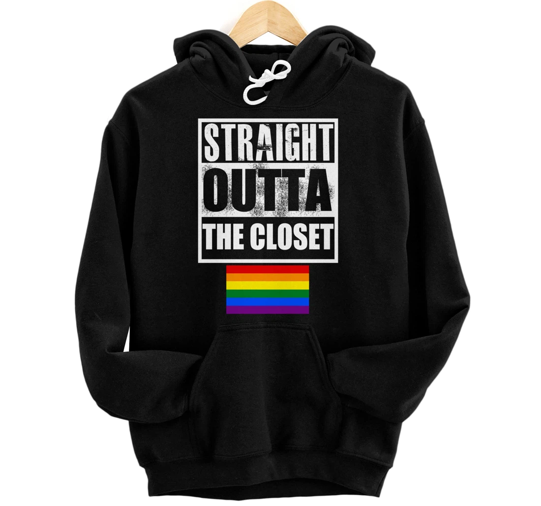 Straight Outta The Closer GAY Rainbow Flag Pullover Hoodie