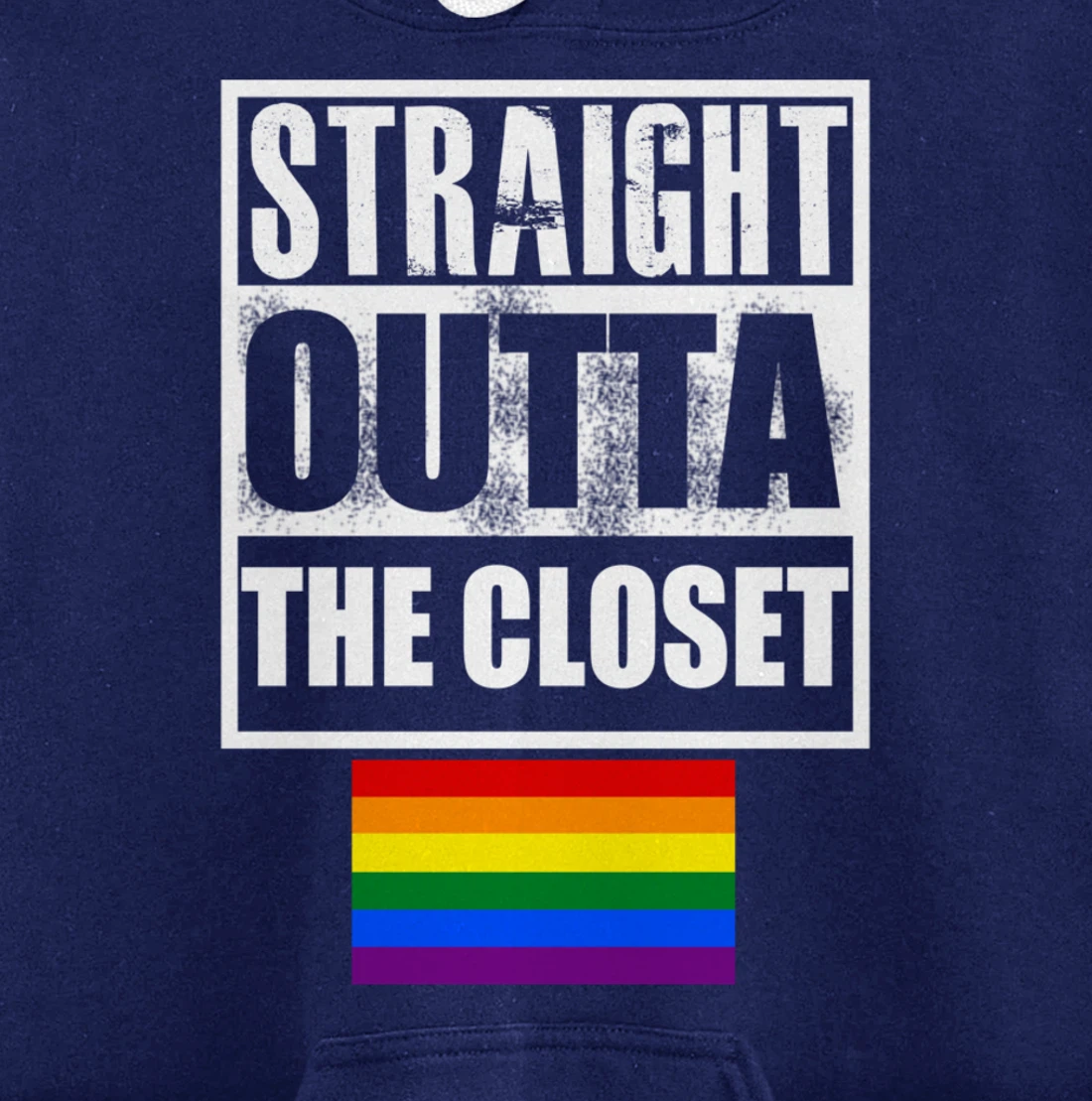 Straight Outta The Closer GAY Rainbow Flag Pullover Hoodie
