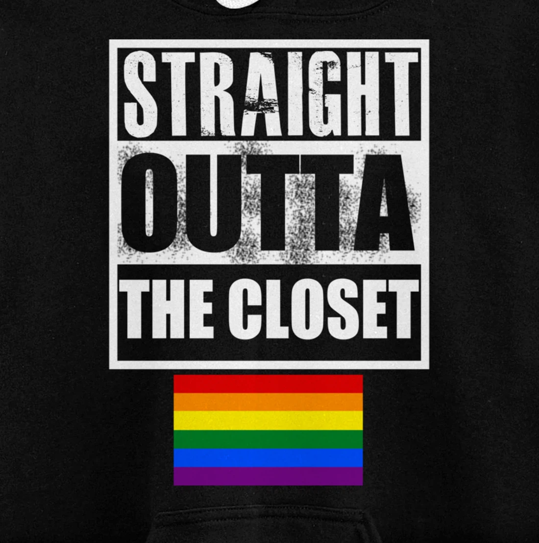 Straight Outta The Closer GAY Rainbow Flag Pullover Hoodie