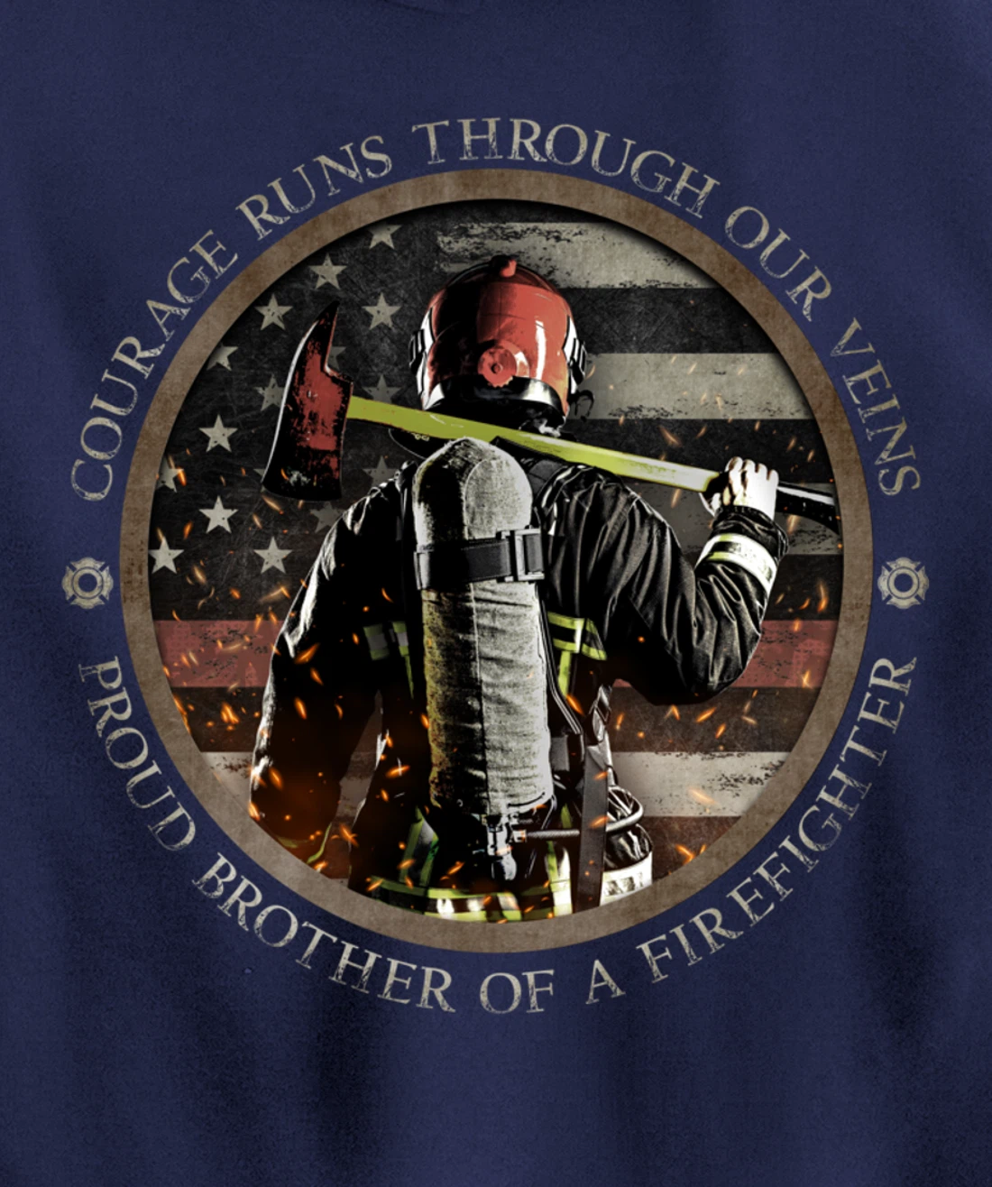 Proud Firefighter Cousin - Courage Runs Through Our Veins Pullover Hoodie