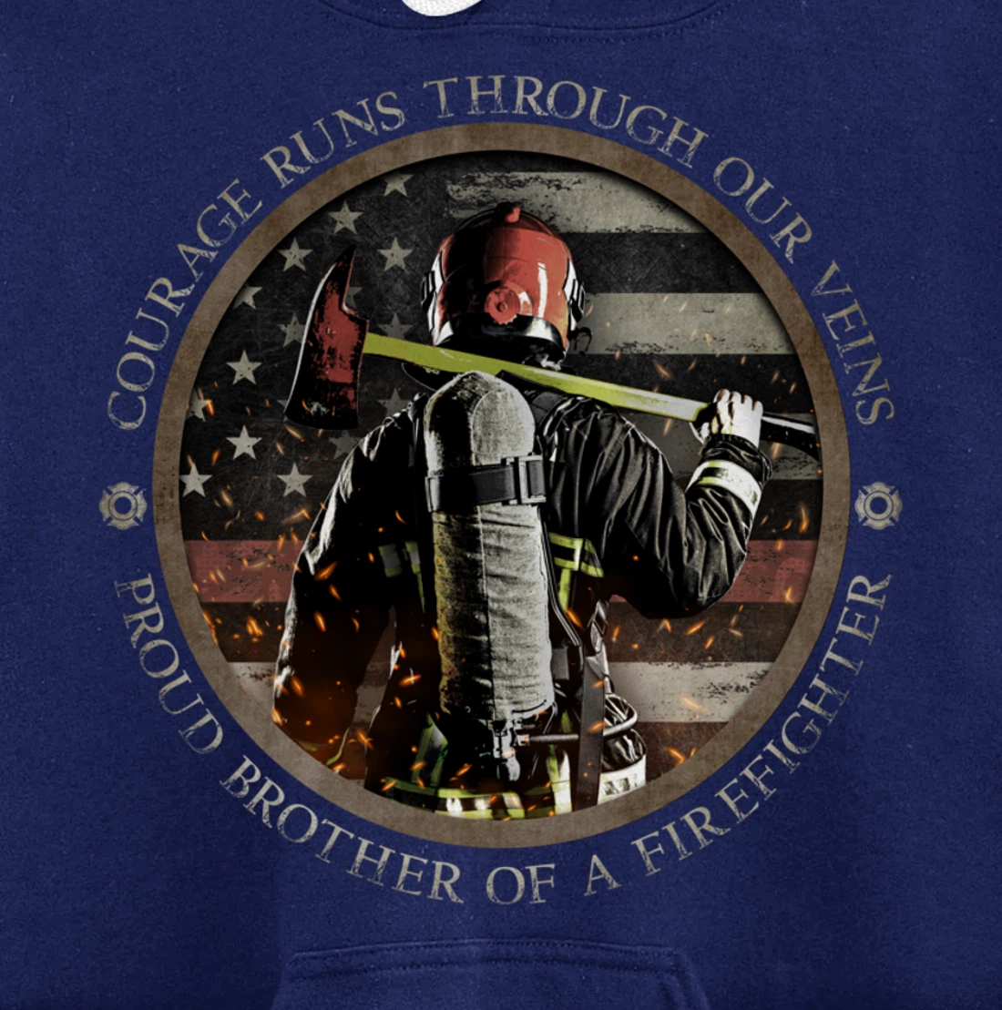 Proud Firefighter Cousin - Courage Runs Through Our Veins Pullover Hoodie