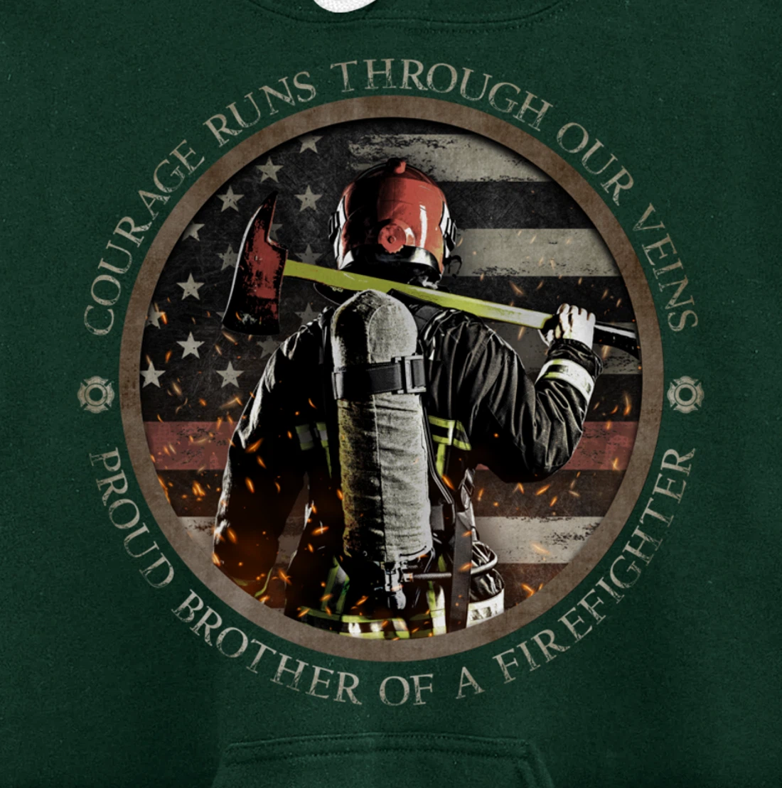 Proud Firefighter Cousin - Courage Runs Through Our Veins Pullover Hoodie