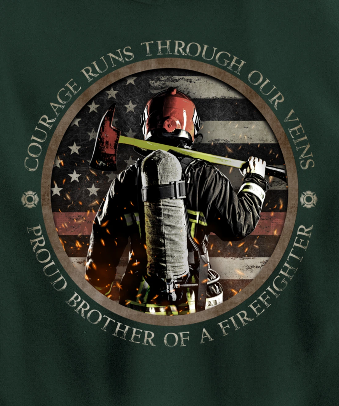 Proud Firefighter Cousin - Courage Runs Through Our Veins Pullover Hoodie