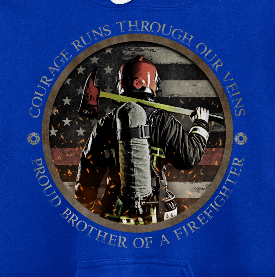 Proud Firefighter Cousin - Courage Runs Through Our Veins Pullover Hoodie