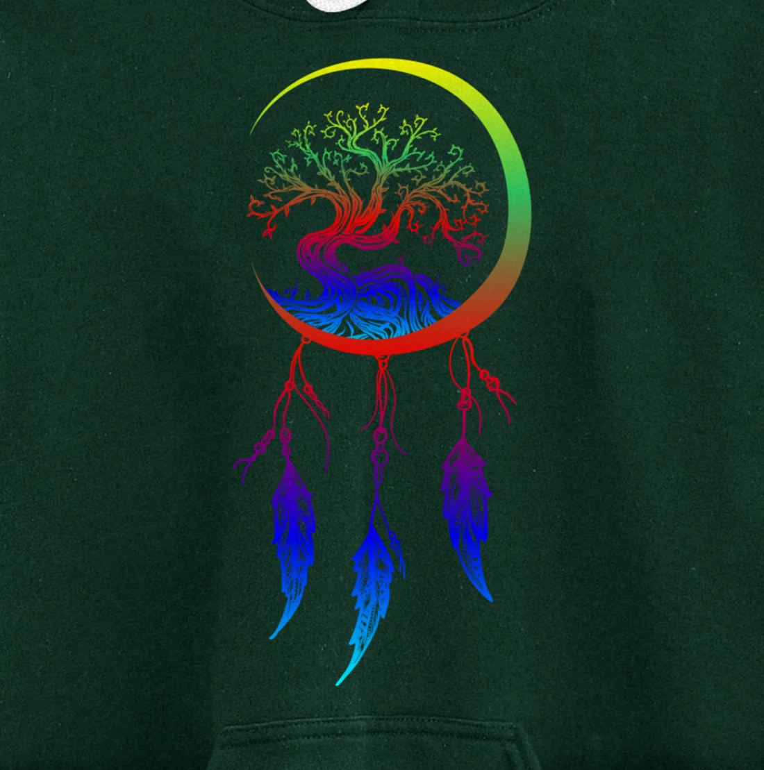 Moon Dreamcatcher Feathers Hippie Bohemian Themed Tee Pullover Hoodie