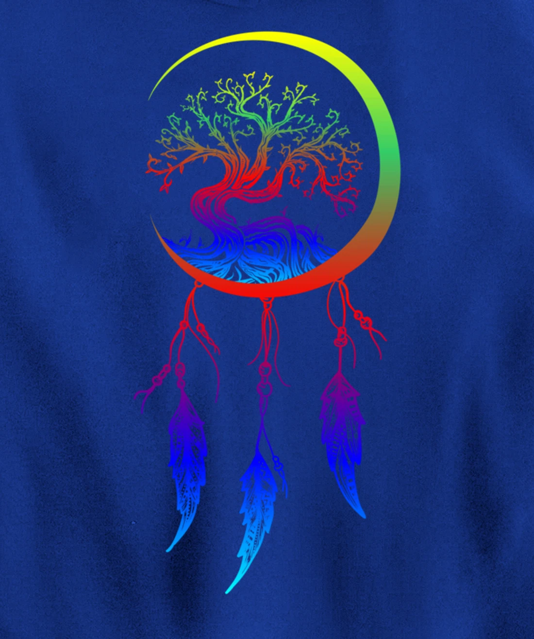Moon Dreamcatcher Feathers Hippie Bohemian Themed Tee Pullover Hoodie