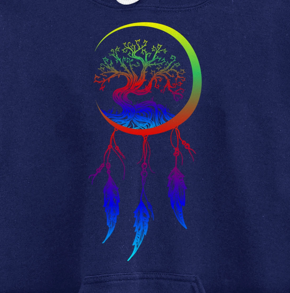 Moon Dreamcatcher Feathers Hippie Bohemian Themed Tee Pullover Hoodie