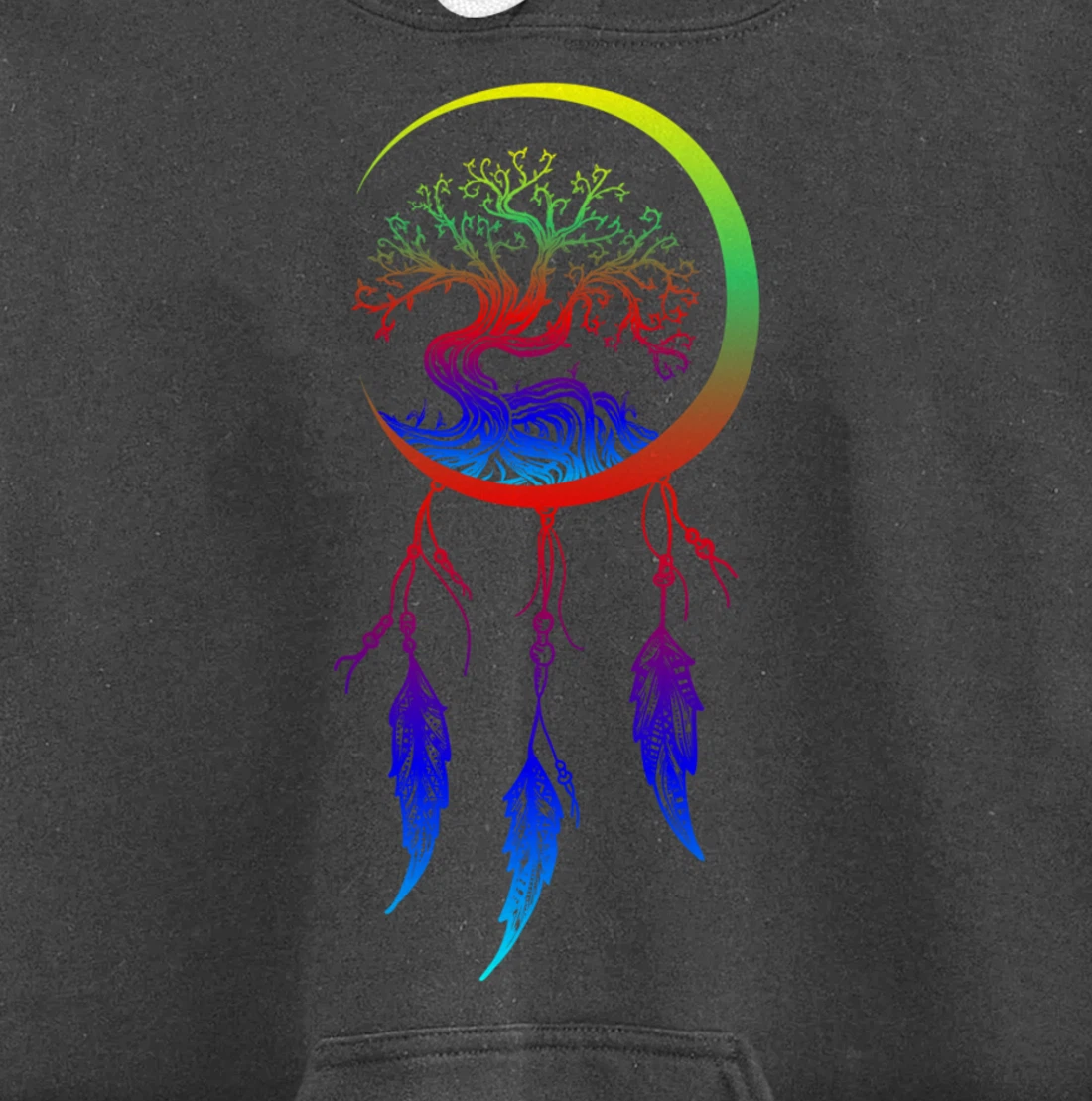 Moon Dreamcatcher Feathers Hippie Bohemian Themed Tee Pullover Hoodie